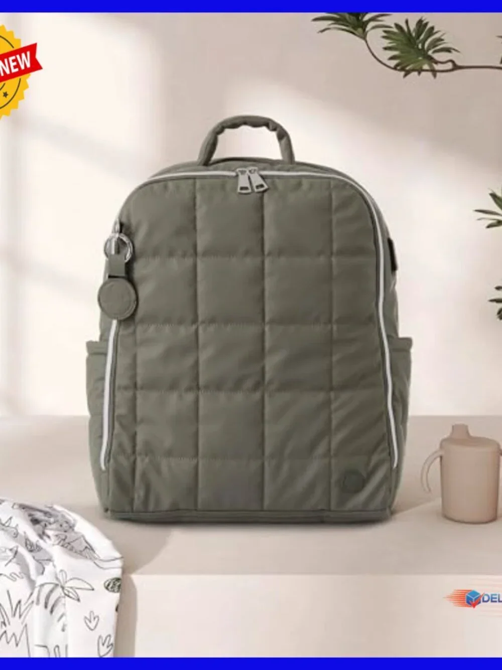 Large Travel Diaper Backpack Set with USB-C Port, Changing Pad, Bottle Bag